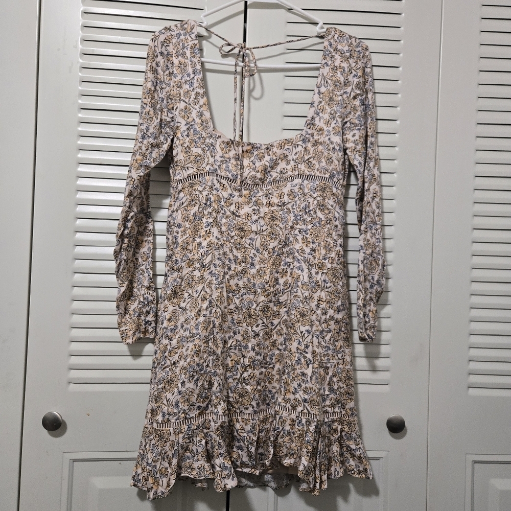 Free People Women's Boheme Mini Dress, Ivory Combo, Off White, Floral Size 4 - Picture 7 of 10